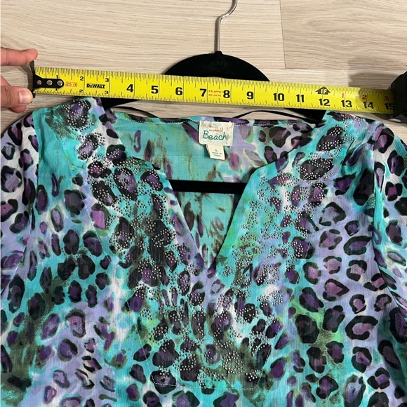 ONE WORLD Beach Cover-Up Size WOMENS Small V-Neck 3/4 Sleeve - Picture 11 of 17